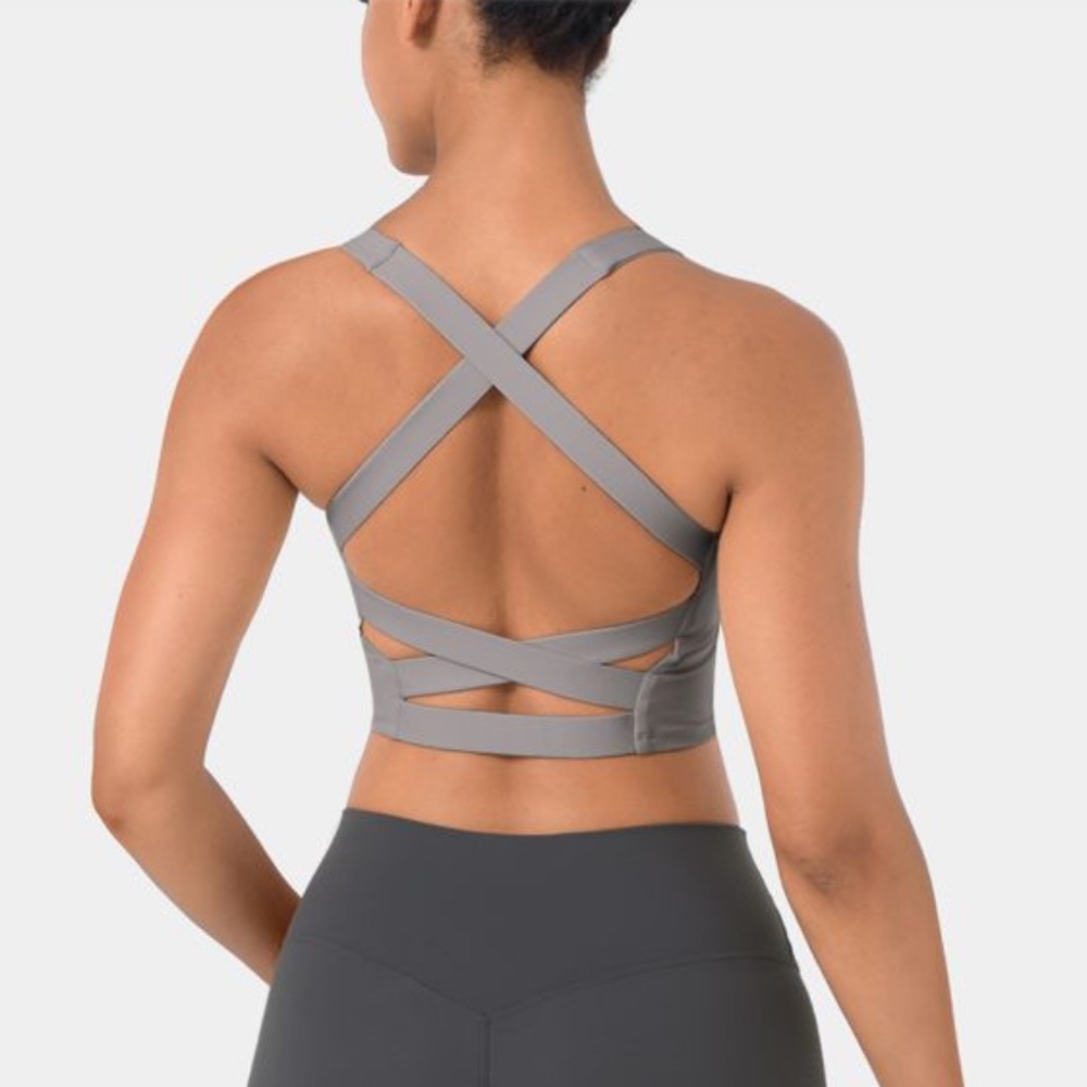 Halara Softlyzero Airy Square Neck Backless Crisscross Cropped Cool Touch Top